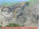 Via Ardilla Arqueóloga  Vº+/6a+  255 mts Pared Negra
